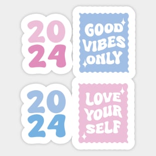 Simple Groovy 2024 Positive Quotes Sticker